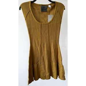 Anthropologie Guinevere Deep Yellow Knit Tunic Dress Small NWT